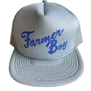 Vintage Rare Farmer Boy 80s Trucker Snapback Hat Mohr's Brand Mesh One Size